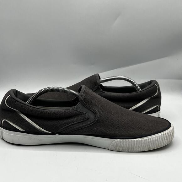 Hurley Mens Arlo Slip On Gray Canvas Size 11 Skateboarding Slip On Shoes Sneaker - Picture 6 of 13